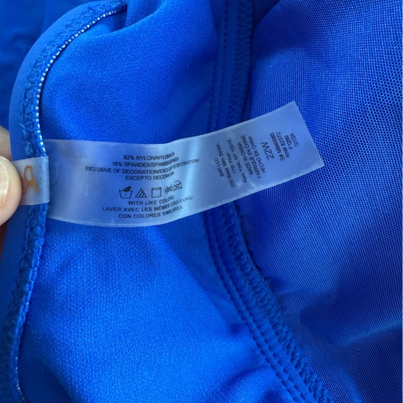 Raisins Curve Blue Trendy Plus Size Lucia Tummy Control Swimdress NWT Size 22W - Picture 9 of 9